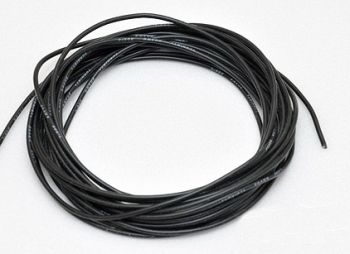 Провод силовой в силиконовой оболочке 24AWG черный (100см)