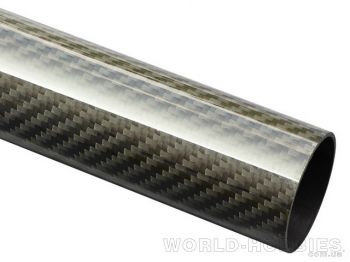 Трубка карбоновая 15х13мм, длина 1000мм (3K Twill) - WORLD-HOBBIES