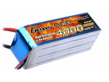 Ace Li-Po battery 22.2V 4000 mAh 6S1P 25C Soft Case, подходит к Trex 600-World-Hobbies