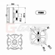 Электродвигатель Gartt F2205 1500KV 192W бесколлекторный