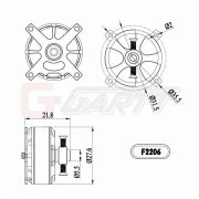Электродвигатель Gartt F2206 1400KV 240W бесколлекторный