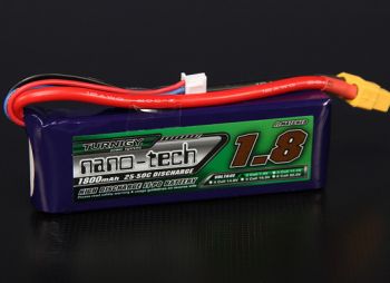 Аккумулятор Turnigy nano-tech 1800mah 2S 25~50C литий-полимерный - WORLD-HOBBIES