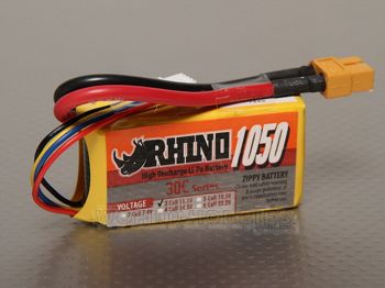 Аккумулятор Rhino 1050mAh 3S 30C Lipoly Pack - WORLD-HOBBIES