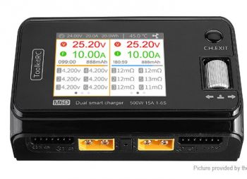 Зарядное ToolkitRC M6D двухканальное 1-6S 500W для аккумуляторов Lipo LiHV LiIon NiMh Pb 
